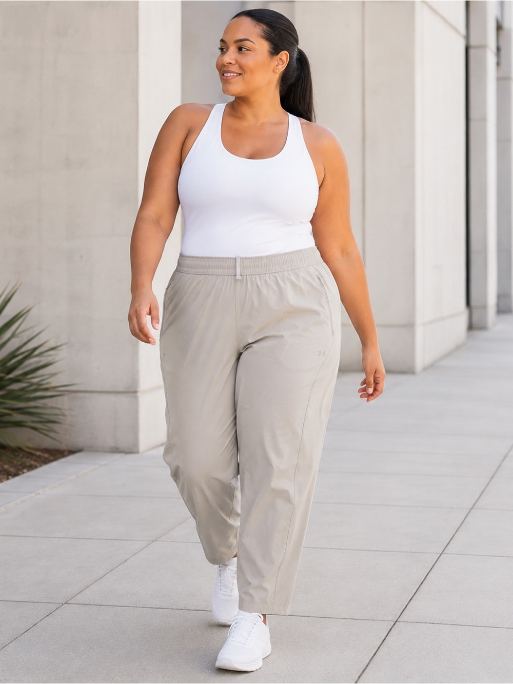 NWT Under Armour Unstoppable Woven Loose Fit Pants Taupe 2XL